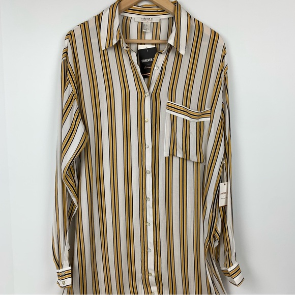 Forever 21 Long Stripe Tunic Size Large - Picture 3 of 16